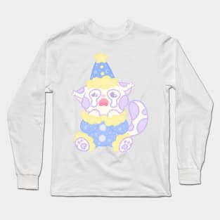 Crying starry cat clown Long Sleeve T-Shirt